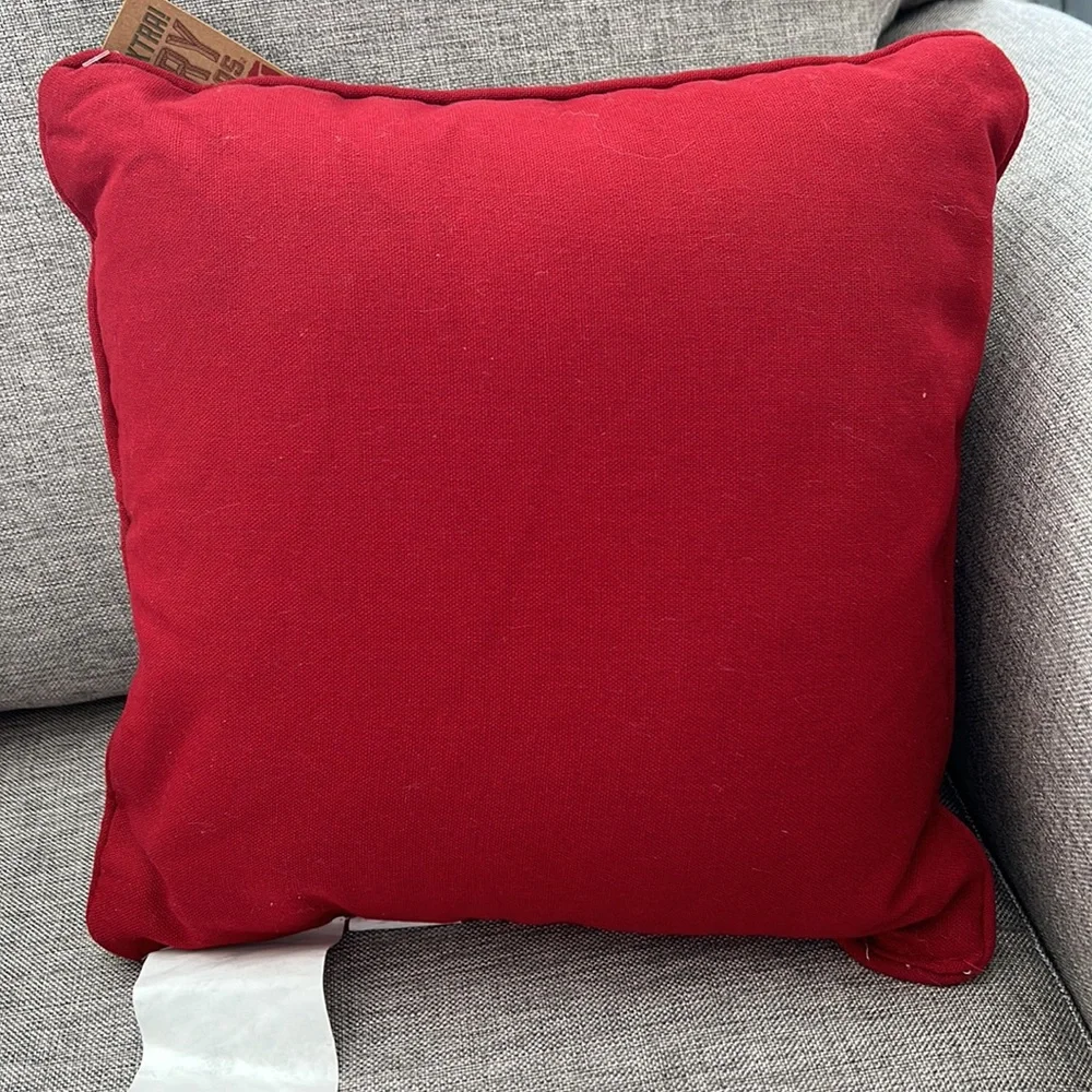 Vintage Inspired Christmas Holiday Pillow with vintage red truck & jingle bells